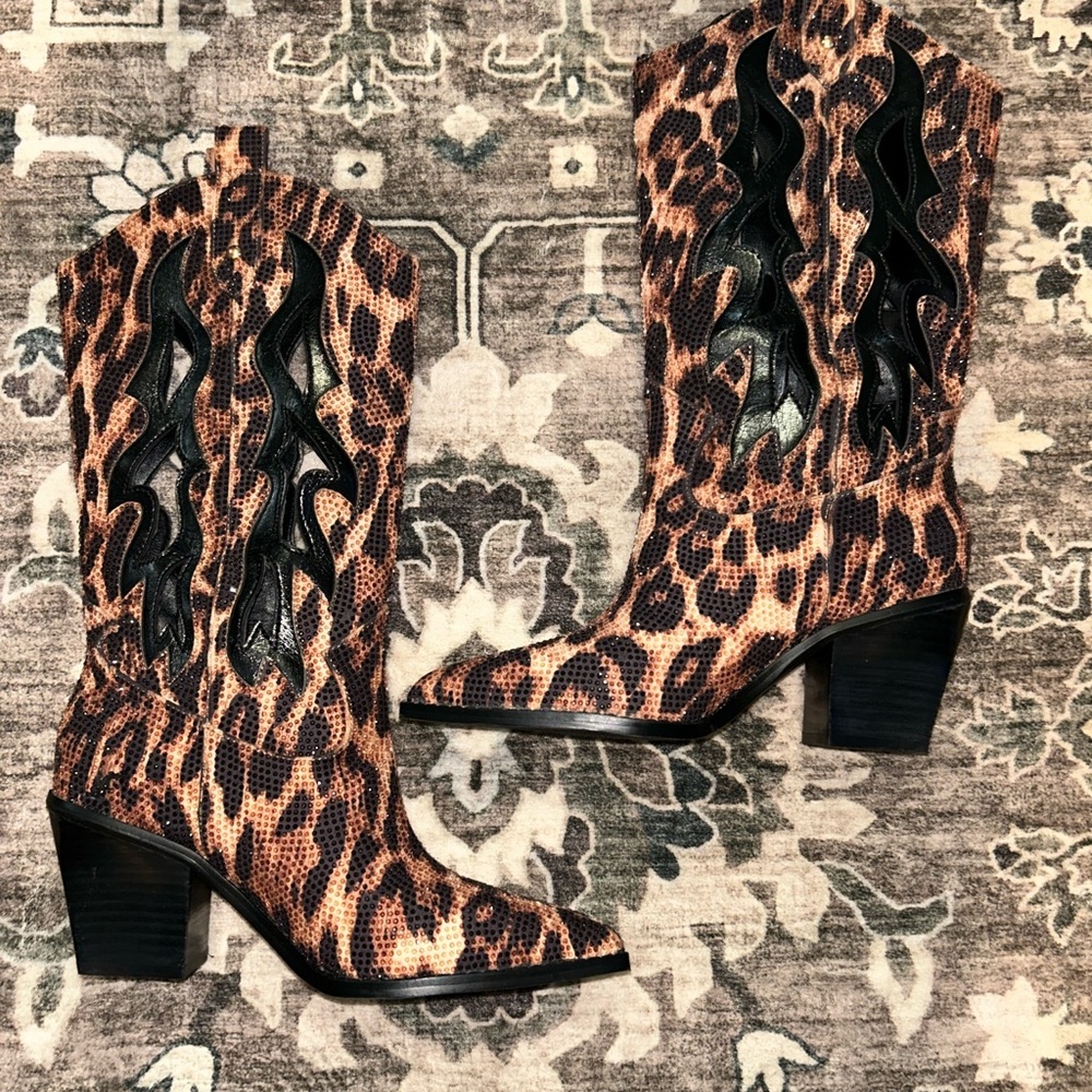 Jessica Simpson Animal Print Heeled Boots